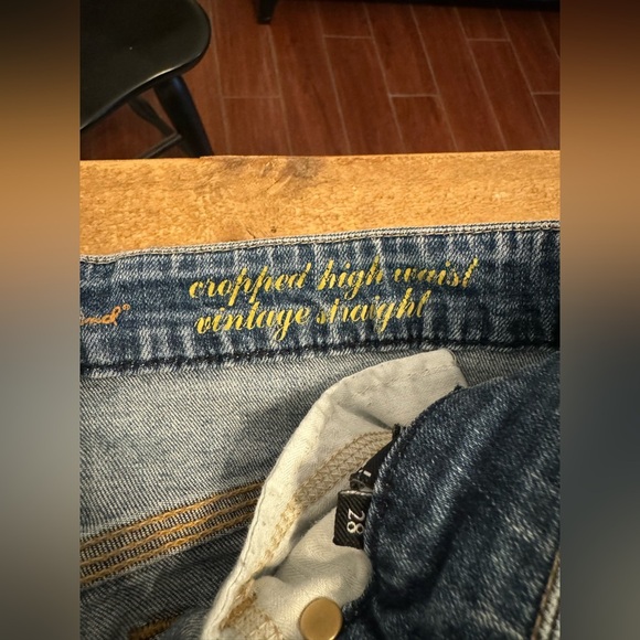 7FAM Vintage Straight Jeans Cropped High Waist - Picture 5 of 6